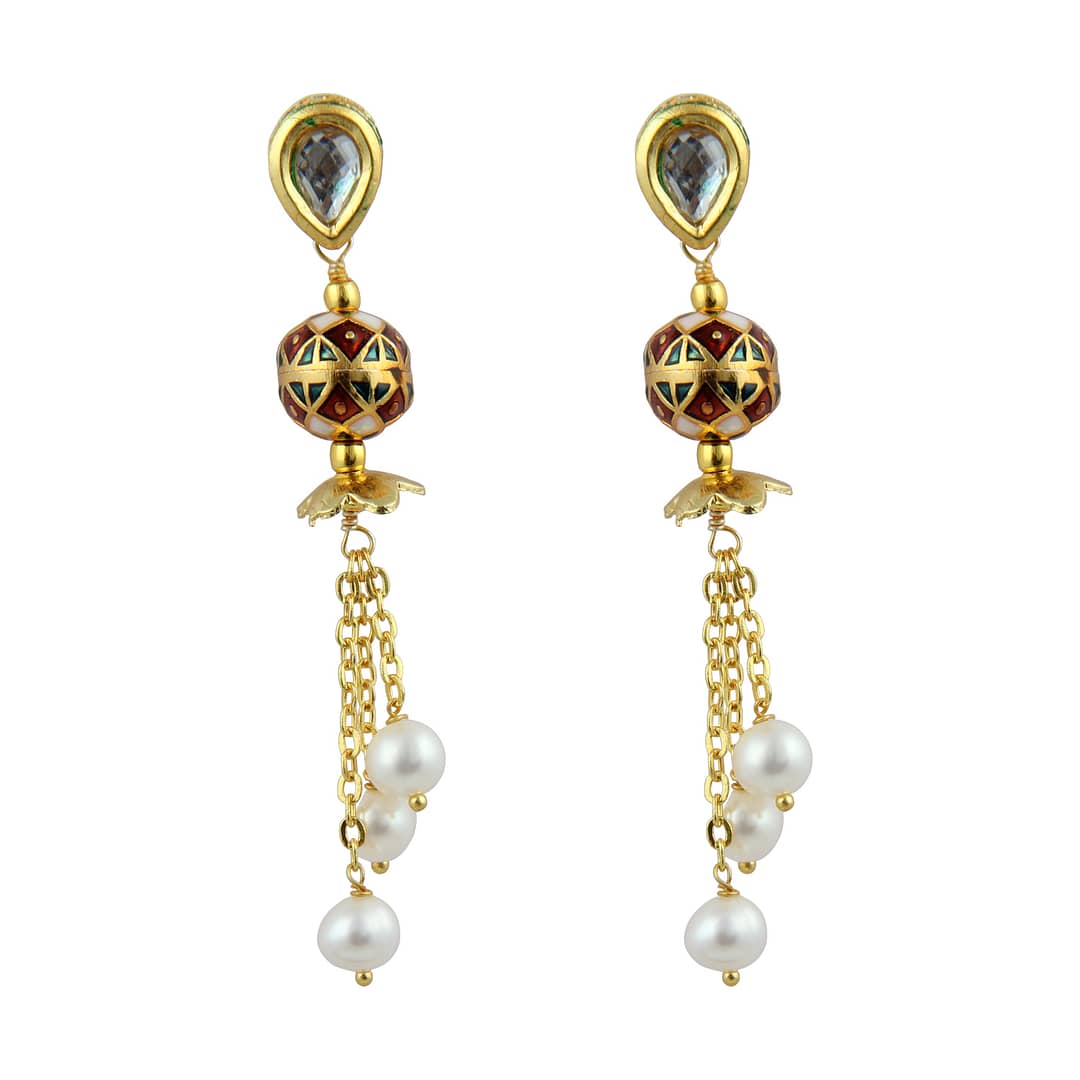 Pearlz Gallery Enticing White Fresh Water pearls Beads Earrings for Women