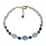 Pearlz Gallery Amazonite And Multi Colored Fluorite Beads Bracelet