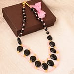 Pearlz Gallery Jade Black Agatez Gemstone Beads Necklace