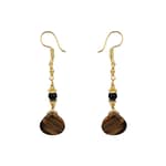 A blissful tiger eye and black onyx in round shape beaded earrings for your loving choice