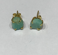 Brass Gold Plated Studs With Stone