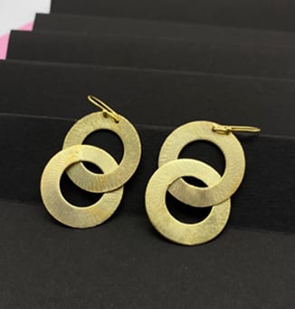 Brass gold plated earrings