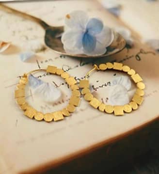 Brass Gold Plated Mett Finesh Earrings