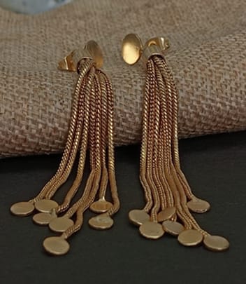 Brass gold plated plain earring