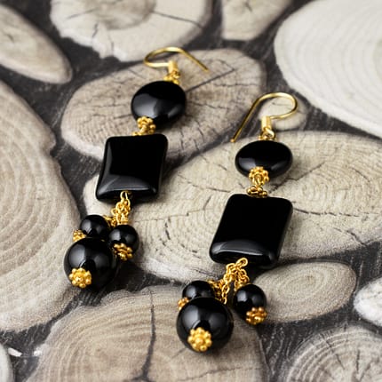 beads earrings, gemstone beads earrings