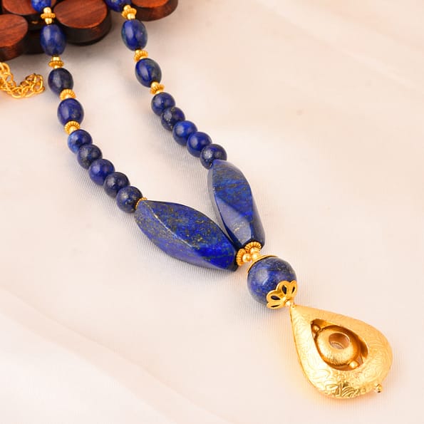lapis necklace, beads necklace, beads necklace for women