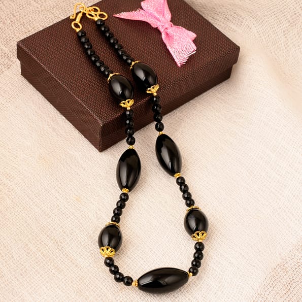beads necklace, black beads necklace, beads necklace for women