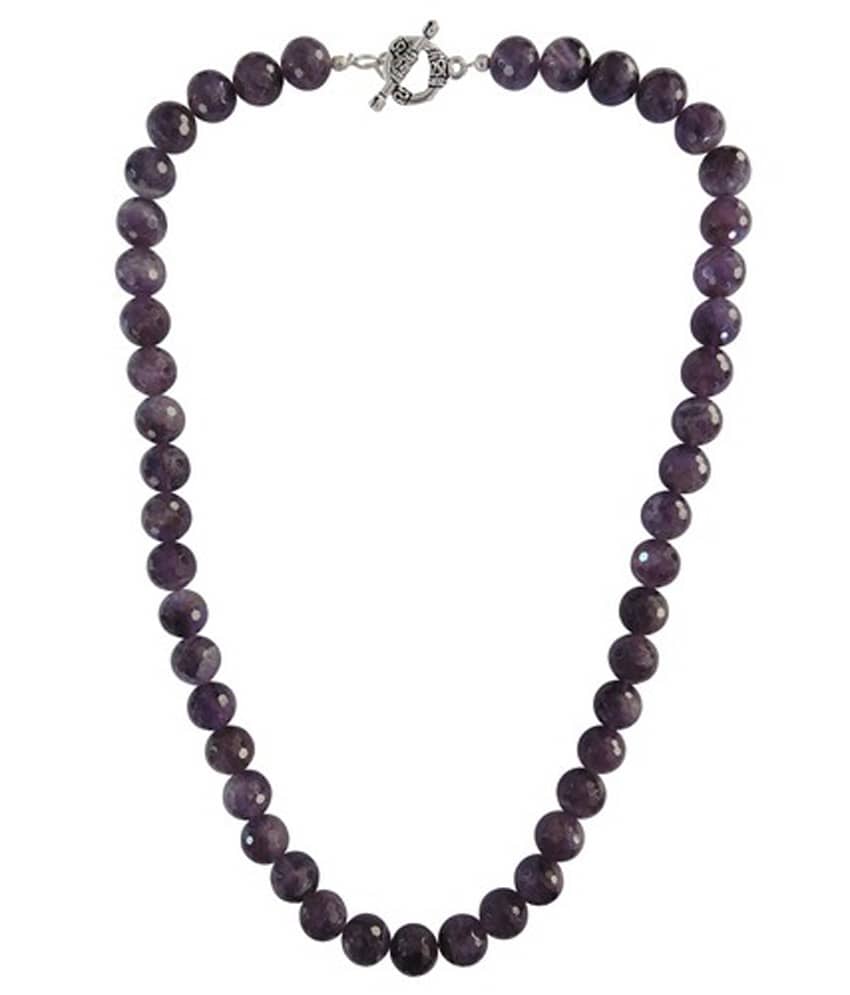 Amethyst Gemstone Beads 18" Bold Necklace